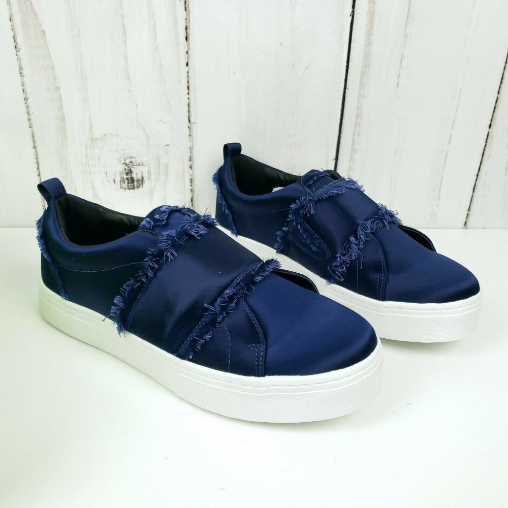 Sam Edelman Blue Satin Levine Low Top Pull On 9.5
